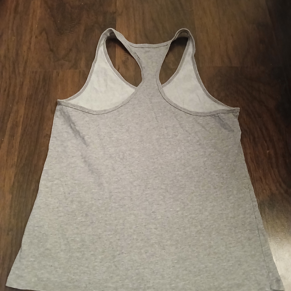 Nike Gray Cross Back Tank Top with Pink Text - Picture 4 of 5